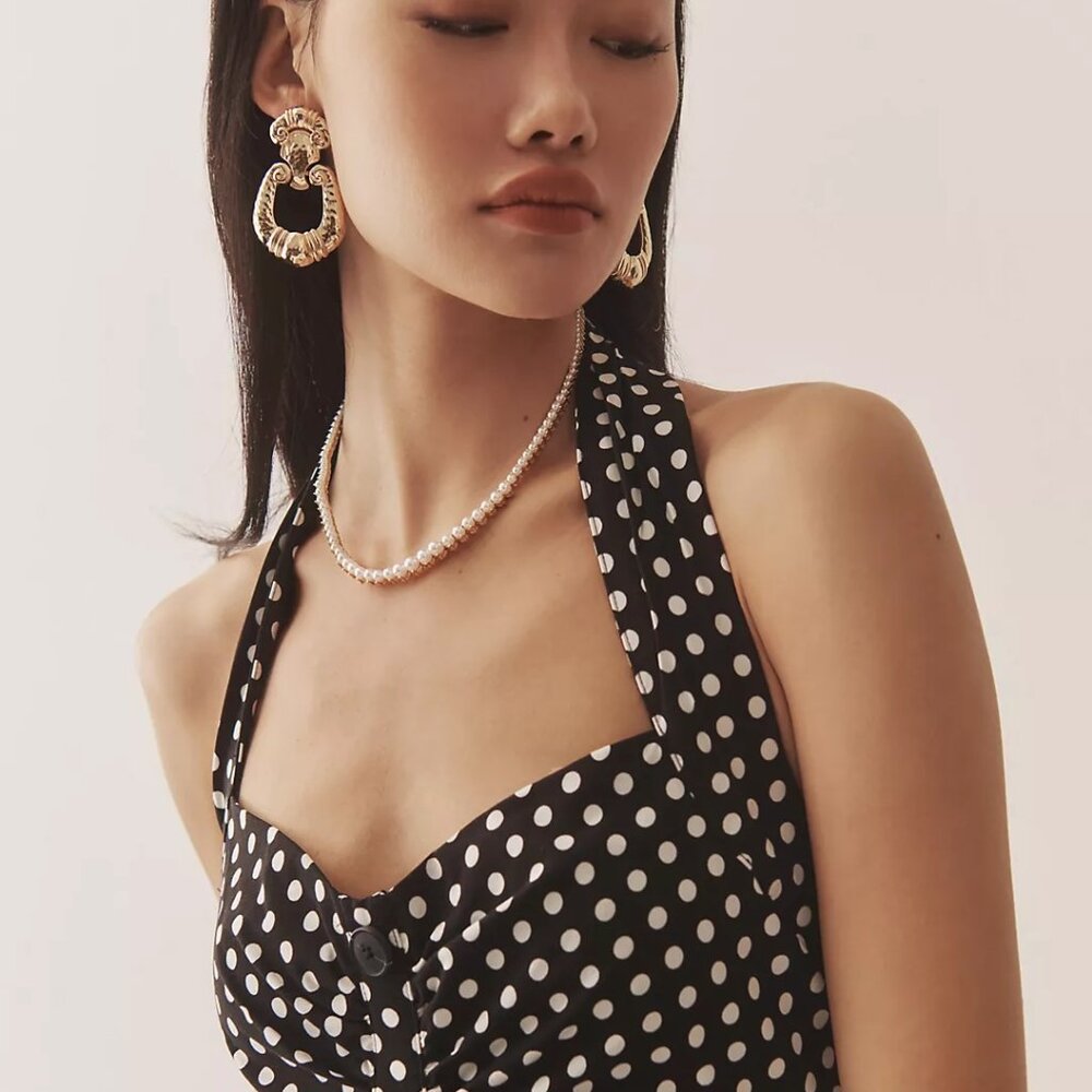 Anthropologie Maeve Halter Ruched Midi Dress (new)